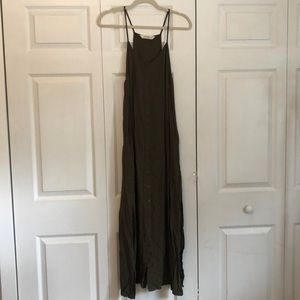 Army green, button maxi dress, size Medium